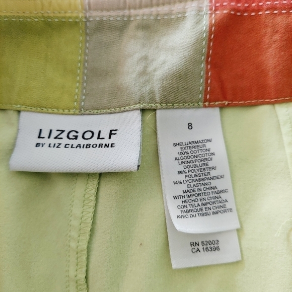 LIZGOLF By Liz Claiborne Multi colored golf skort Size 8 with Deep Pockets EUC - Picture 5 of 16